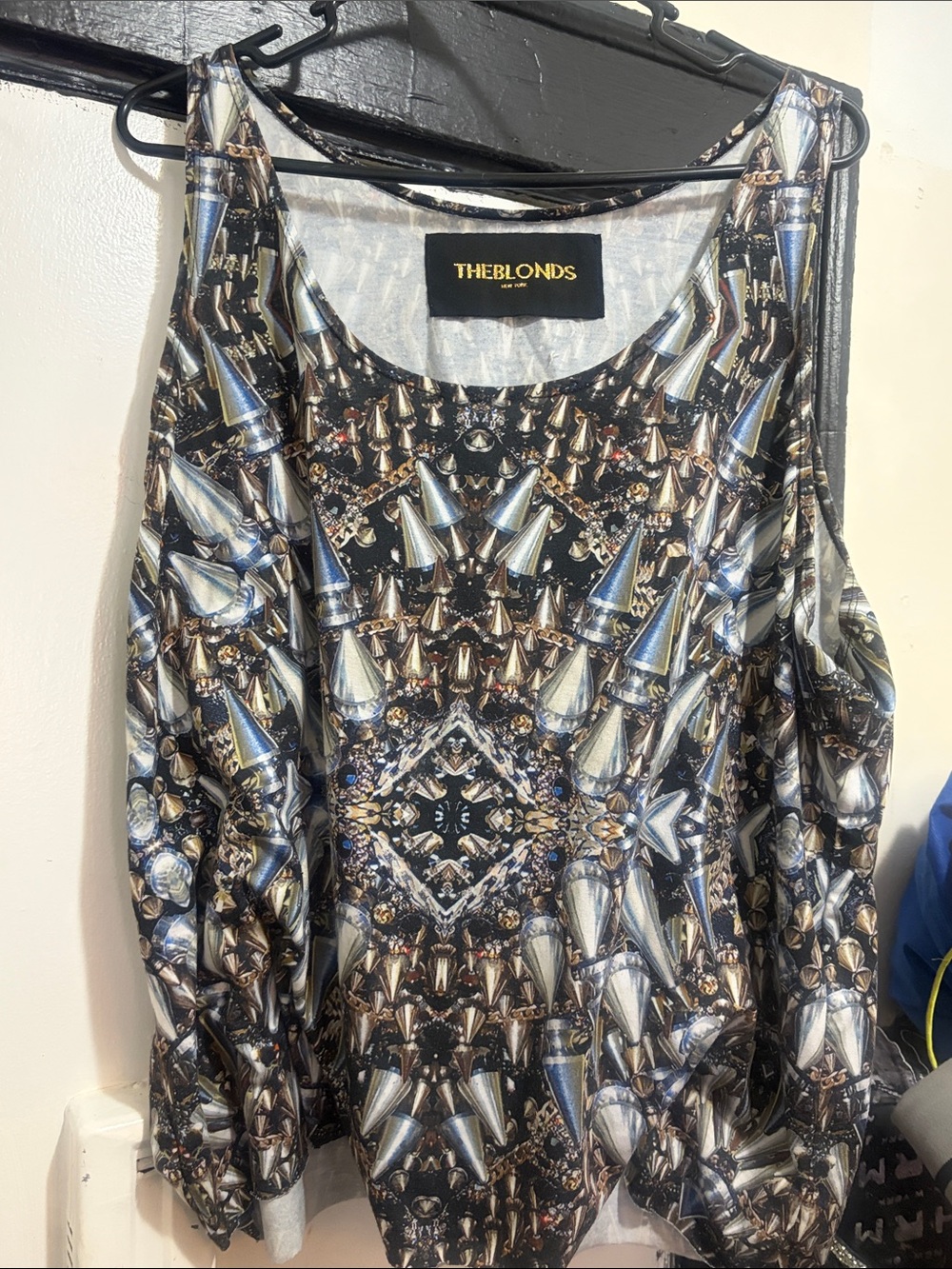 Women’s Black Metallic Print Long Sleeve Sweatshirt